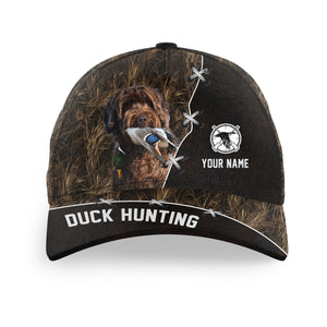 Duck Hunting Hat Waterfowl Camo with many Duck Hunting Dogs to choose from, Personalized  Duck Hunting Hat FSD4210