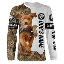 Load image into Gallery viewer, Pheasant Hunting with Fox Red Labrador Retriever Dog Custom Name Camo Full Printing Shirts, Fox Red Lab Hunting Dog FSD2678