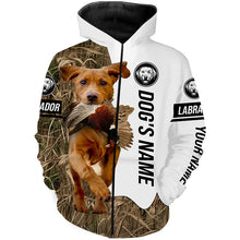Load image into Gallery viewer, Pheasant Hunting with Fox Red Labrador Retriever Dog Custom Name Camo Full Printing Shirts, Fox Red Lab Hunting Dog FSD2678