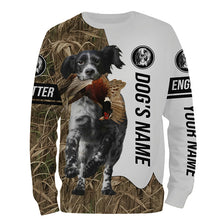 Load image into Gallery viewer, Pheasant Hunting with Llewellin English Setter Dog (Blue belton) Custom Name Camo Full Printing Shirts, Hoodie FSD2684