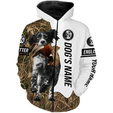 Load image into Gallery viewer, Pheasant Hunting with Llewellin English Setter Dog (Blue belton) Custom Name Camo Full Printing Shirts, Hoodie FSD2684