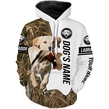 Load image into Gallery viewer, Pheasant Hunting with Yellow Labrador Retriever Custom Name Camo Full Printing Shirts, Hoodie FSD2685