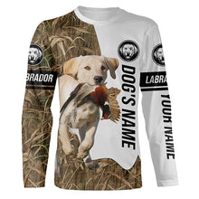 Load image into Gallery viewer, Pheasant Hunting with Yellow Labrador Retriever Custom Name Camo Full Printing Shirts, Hoodie FSD2685