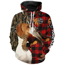 Load image into Gallery viewer, English Pointer (Orange and white) Pheasant Hunting Dog Red Plaid Camo Shirts, Christmas Hunting Gifts FSD4243