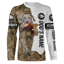 Load image into Gallery viewer, Pheasant Hunting with Dog Weimaraner Custom Name Camo Full Printing Shirts, Hoodie FSD2694