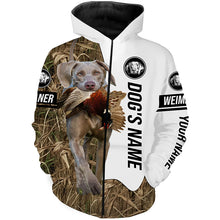 Load image into Gallery viewer, Pheasant Hunting with Dog Weimaraner Custom Name Camo Full Printing Shirts, Hoodie FSD2694