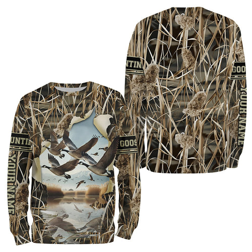 Canada Geese hunting waterfowl camo custom Name All over printing Shirts, Gift for hunters FSD3702