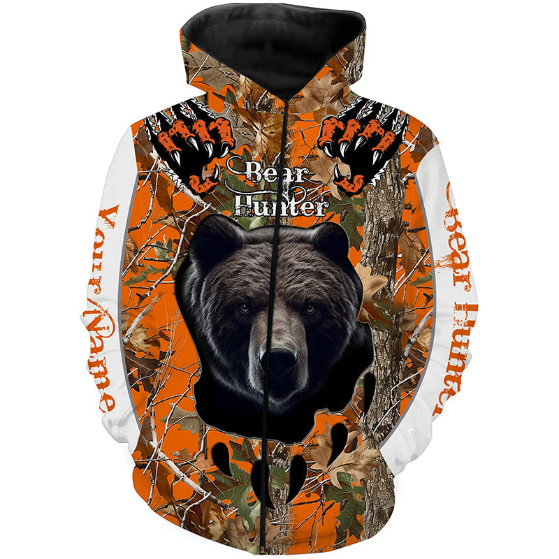 Bear Hunting orange Camouflage custom Name all over print Shirts, Bear hunting Shirt, gift for Hunter FSD228