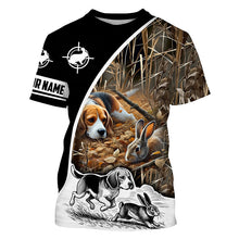 Load image into Gallery viewer, Rabbit Hunting with Beagle Dog Camo Custom name all over print Shirts, Personalized Gifts FSD370