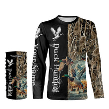 Load image into Gallery viewer, Duck Hunting Waterfowl Camo Custom Name Shirts for Men and Kid, Personalized Duck hunters gifts FSD373