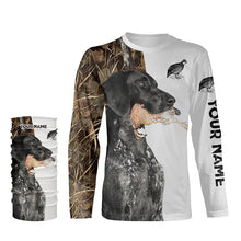 Load image into Gallery viewer, Quail Hunting with Black German Shorthaired Pointer GSP Custom Name Camo Full Printing Shirts FSD3607