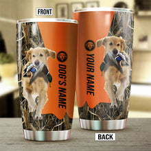 Load image into Gallery viewer, Golden Retriever Birds &amp; Deer shed Hunting Dog Custom name Stainless Steel Tumbler Cup FSD4322