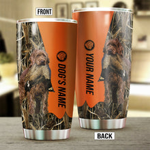 Load image into Gallery viewer, Pudelpointer Birds &amp; Deer shed Hunting Dog Custom name Stainless Steel Tumbler Cup FSD4324