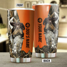 Load image into Gallery viewer, Small Munsterlander Birds &amp; Deer shed Hunting Dog Custom name Stainless Steel Tumbler Cup FSD4326