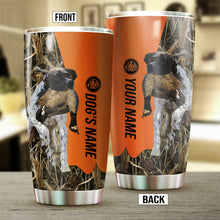 Load image into Gallery viewer, English Pointer Birds &amp; Deer shed Hunting Dog Custom name Stainless Steel Tumbler Cup FSD4331