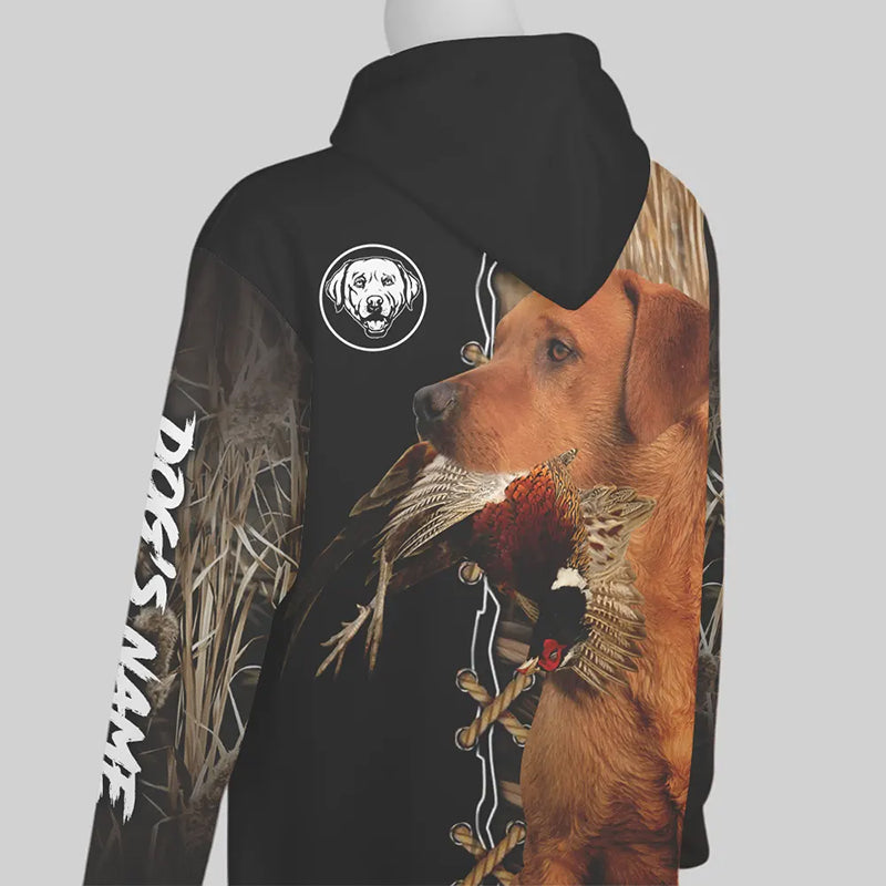 Fox Red Labrador Retriever Hunting Custom Name Shirt, Personalized Hunting Dog Hoodie FSD4683