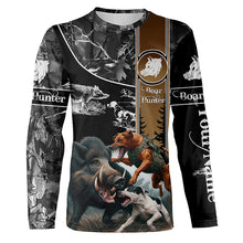 Load image into Gallery viewer, Wild Boar Hunting with Dogs Camo Custom Name Shirts, Boar hunting shirt, Gift for hunter FSD570