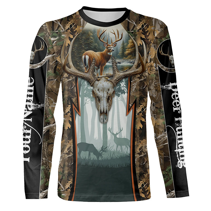 Whitetail Deer hunting camouflage custom Name all over print Shirts, Deer hunting gifts FSD1080