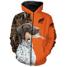 Load image into Gallery viewer, Quail hunting with German Shorthaired Pointer custom bird hunting shirts, Pointing dog hunting gifts FSD3733