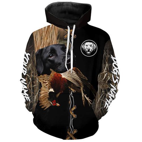 Black Labrador Retriever Hunting Dog Custom Name Hoodie Shirt for Hunter FSD4685