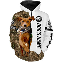 Load image into Gallery viewer, Duck Hunting with Fox Red Labrador Retriever Dog Custom Name Camo Full Printing Shirts, Hoodie FSD3509