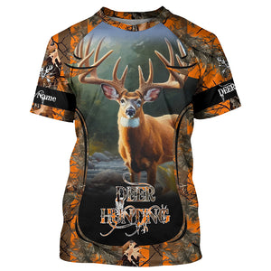 Best Whitetail Deer hunting Orange camo custom name 3D All over print Shirts Personalized gift for Hunters FSD2094