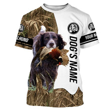 Load image into Gallery viewer, Pheasant Hunting with Deutscher Wachtelhund (German Spaniel) Dog Custom Name All over printed Shirts FSD3630