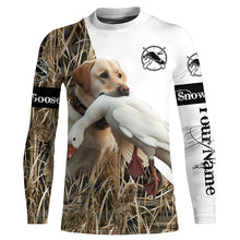 Load image into Gallery viewer, Snow Goose hunting with dog yellow labrador Custom Name All over print Shirt, Hunting gift ideas FSD1968