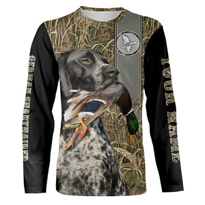 German Shorthaired Pointer Duck Hunting black roan GSP Dog shirt, duck hunting hoodie, hunting Gifts FSD3350