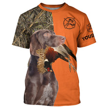 Load image into Gallery viewer, Pheasant hunting with solid liver gsp German Shorthaired Pointer Customize Name full printing Shirts FSD3761