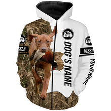 Load image into Gallery viewer, Pheasant Hunting with Vizsla Dog Custom Name Camo Full Printing Shirts, Vizsla Hunting Partner - FSD2769