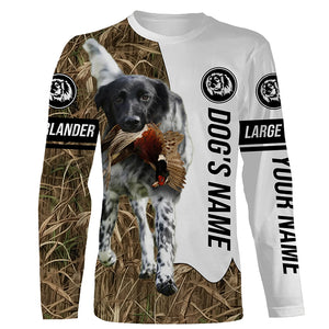 Pheasant hunting with Large Munsterlander Dogs Customize name 3D All over print Shirts, Hoodie FSD3767