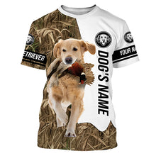 Load image into Gallery viewer, Pheasant Hunting with Golden Retriever Dog Custom Name Camo Full Printing Shirts, Hoodie FSD3537