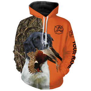 Pheasant hunting with English Springer Spaniel (black and white) Dogs Custom 3D All over print Shirts FSD3775