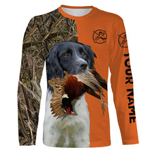 Load image into Gallery viewer, Pheasant hunting with English Springer Spaniel (black and white) Dogs Custom 3D All over print Shirts FSD3775