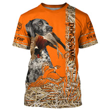 Load image into Gallery viewer, Black Roan GSP Dog Pheasant Hunting Blaze Orange Hunting Shirts for Hunter, Bird Hunters FSD4159