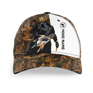 Duck hunting with Black Labs 3D camo Custom Name hunting hat Adjustable Unisex hunting Baseball hat FSD2611