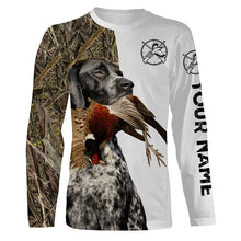 Load image into Gallery viewer, Pheasant Hunting With Dog black roan GSP German Shorthaired Pointer Customize Name Shirts - Personalized Hunting Gift FSD2162