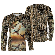 Load image into Gallery viewer, Mallard Duck Hunting Waterfowl Camo Custom Name Shirts for Men and Kid, Duck Hunting clothing FSD688