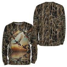 Load image into Gallery viewer, Mallard Duck Hunting Waterfowl Camo Custom Name Shirts for Men and Kid, Duck Hunting clothing FSD688