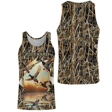 Load image into Gallery viewer, Mallard Duck Hunting Waterfowl Camo Custom Name Shirts for Men and Kid, Duck Hunting clothing FSD688