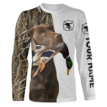 Load image into Gallery viewer, Duck Hunting With Dog Chocolate Labrador Retriever Custom Name 3D All Over Print Shirt Hoodie Personalized Hunting Gifts FSD1862