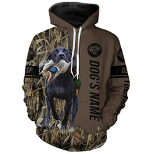 Load image into Gallery viewer, Black GSP Hunting dog customized Name Shirt, camo and brown color FSD4674