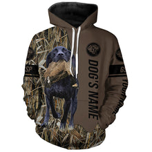 Load image into Gallery viewer, Black GSP Hunting dog customized Name Shirt, camo and brown color FSD4674