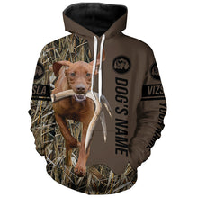 Load image into Gallery viewer, Vizsla Hunting dog customized Name Shirt, camo and brown color FSD4675