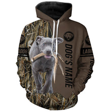 Load image into Gallery viewer, Silver Labrador Retriever Hunting dog customized Name Shirt, camo and brown color FSD4678