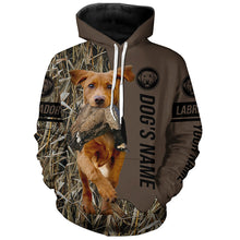 Load image into Gallery viewer, Fox red Labrador Retriever Hunting dog customized Name Shirt, camo and brown color FSD4679