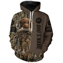 Load image into Gallery viewer, Wirehaired pointing griffon Hunting dog customized Name Shirt, camo and brown color FSD4681