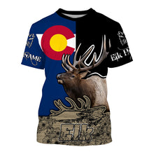 Load image into Gallery viewer, Colorado Elk Hunting CO flag Custom Name Full printing Shirts, Personalized Elk hunting gifts FSD3125