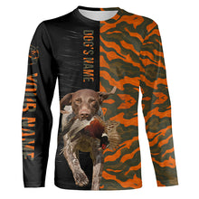 Load image into Gallery viewer, German Shorthaired Pointer GSP Pheasant Hunting Dog Orange camo Custom Name all over print Shirts FSD4232